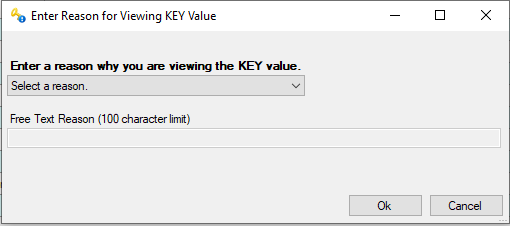 Prompt for reason for viewing a user's key